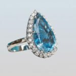 Carat Natural Aquamarine Diamond Ring | 18ct White Gold Teardrop Oceane Ring | Hatton Garden London | March Birthstone - Image 3