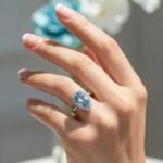 Carat Natural Aquamarine Diamond Ring | 18ct White Gold Teardrop Oceane Ring | Hatton Garden London | March Birthstone - Image 2