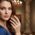 Carat Natural Aquamarine Diamond Ring | 18ct White Gold Teardrop Oceane Ring | Hatton Garden London | March Birthstone - Image 4