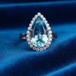 Carat Natural Aquamarine Diamond Ring | 18ct White Gold Teardrop Oceane Ring | Hatton Garden London | March Birthstone