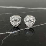 Certified Heart-Shaped Diamond Earrings in Platinum | GIA Diamond Stud Earrings | Luxury Hatton Garden London - Image 3